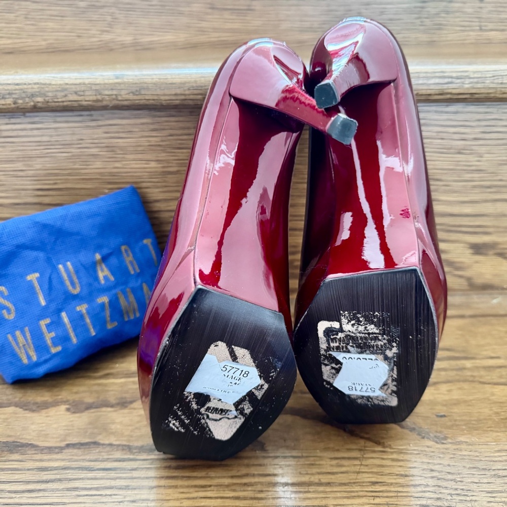 Stuart Weitzman Sierra Platform Pump Burgundy 8.5 - image 6